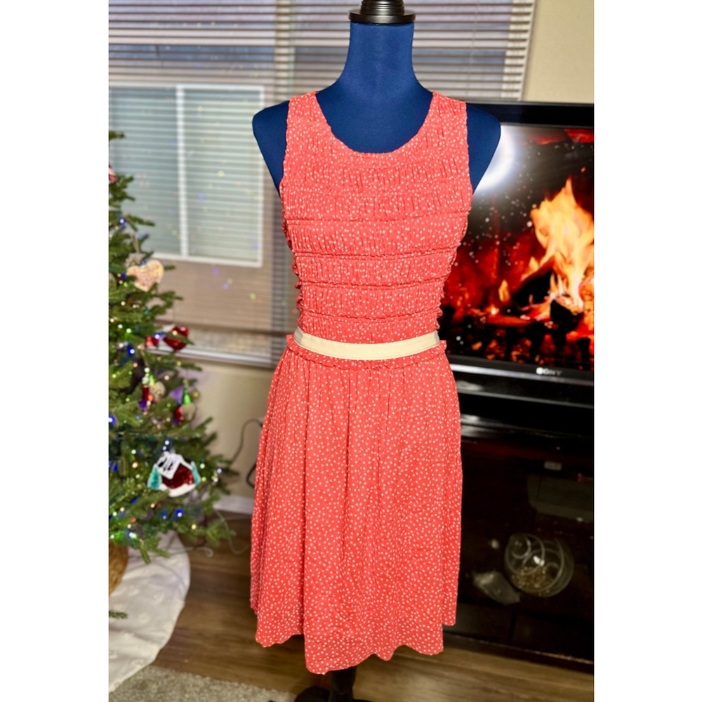 EUC Anthropologie Postmark Red Tank Polka Dot Cottagecore Dress